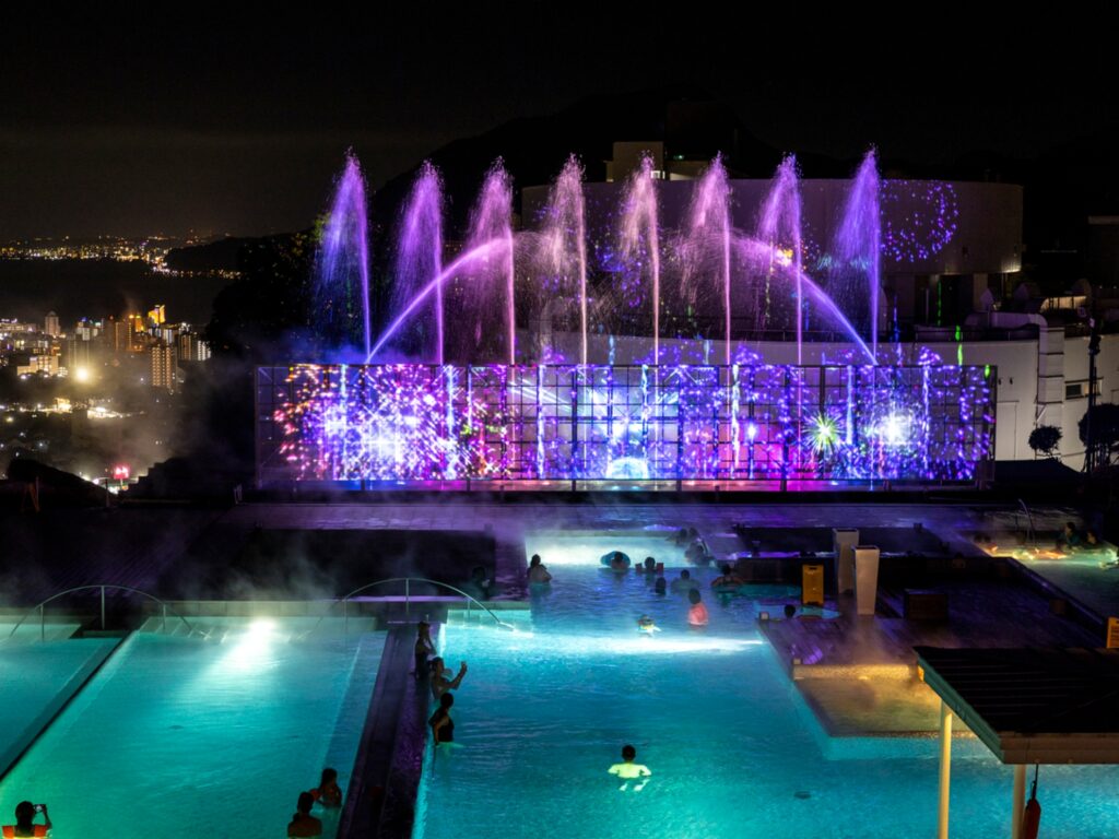 杉乃井ホテル アクアガーデン 夜の噴水ショー