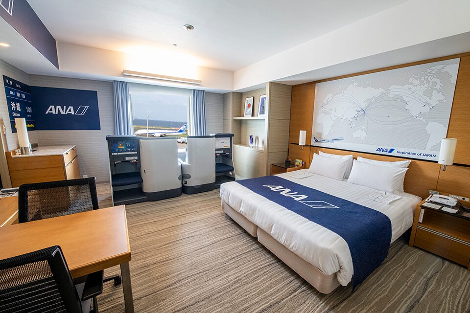 ANA国際線のビジネスシートが設置された部屋「ANA ROOM」