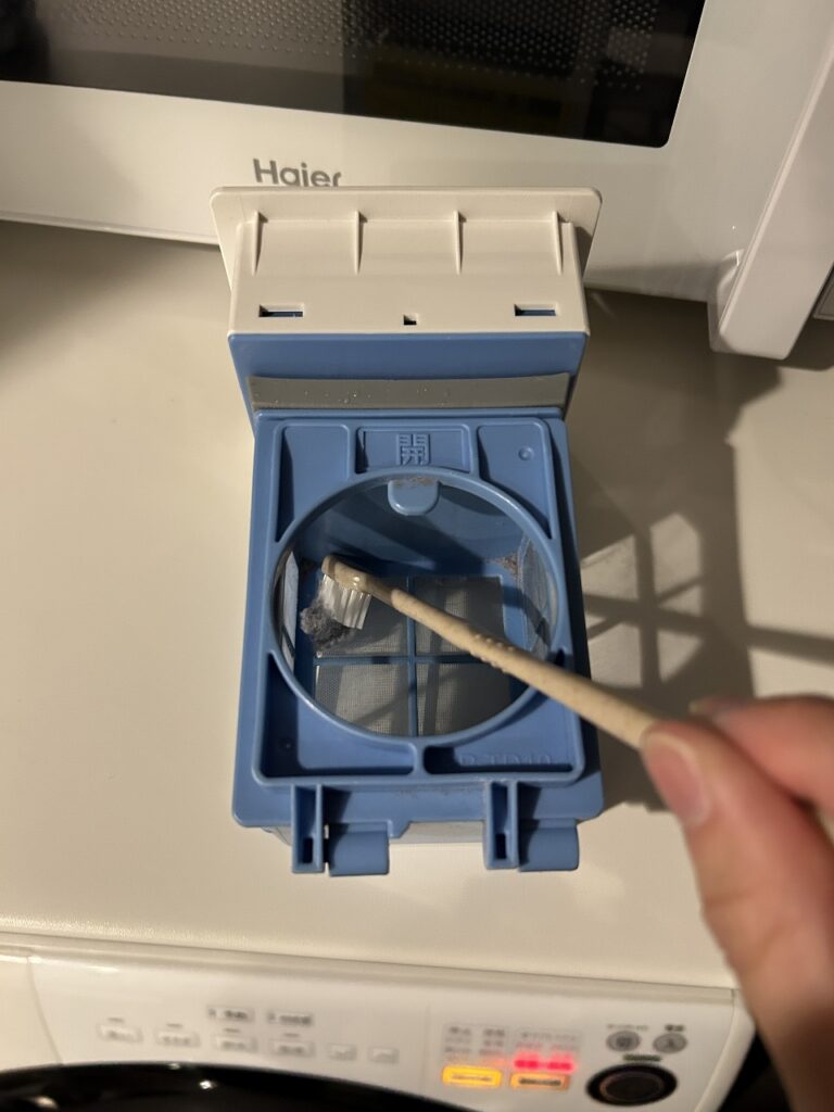 洗濯乾燥機のホコリ取り部分