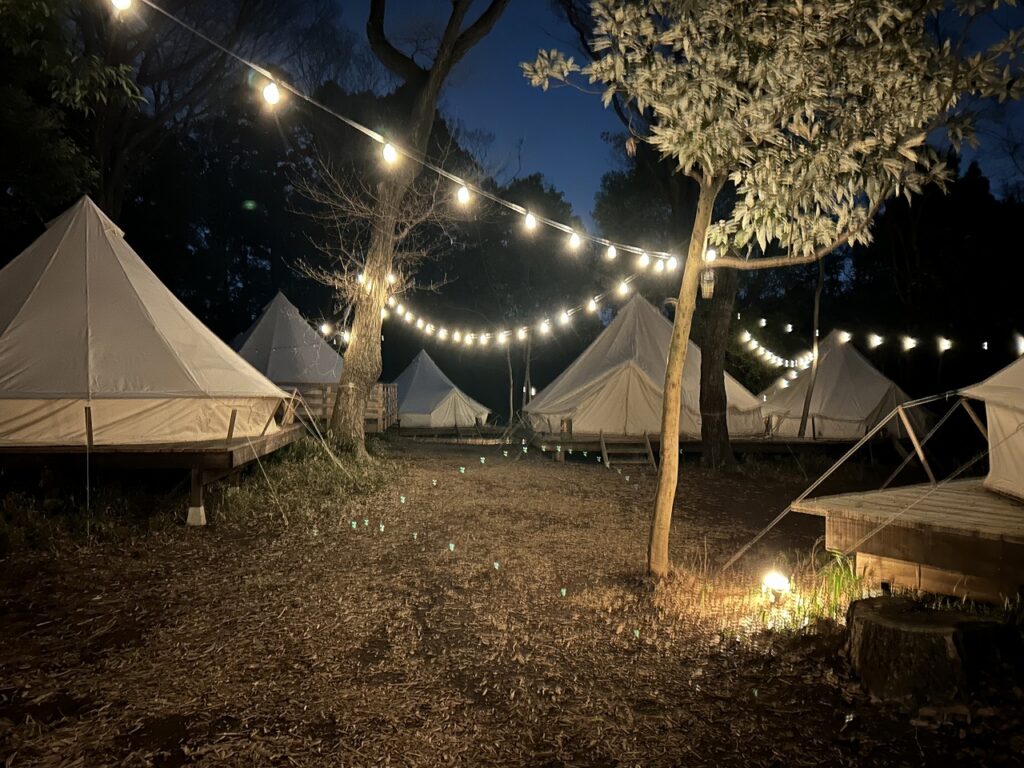 Bub Resort つくばのテントサイト全体の様子